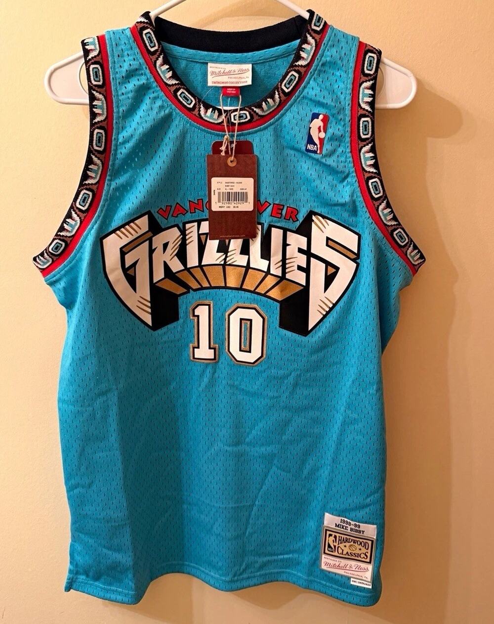 Mitchell & Ness Vancouver Grizzlies Mike Bibby #10 NBA Jersey Kids Youth XL